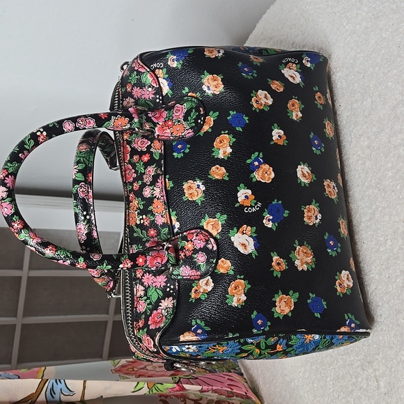 Coach Black Floral Handbag - Picture 14 of 17